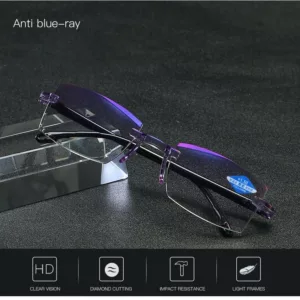 FoldFlat Sapphire High Hardness Anti-blue Progressive Far And Near Dual-Use Reading Glasses