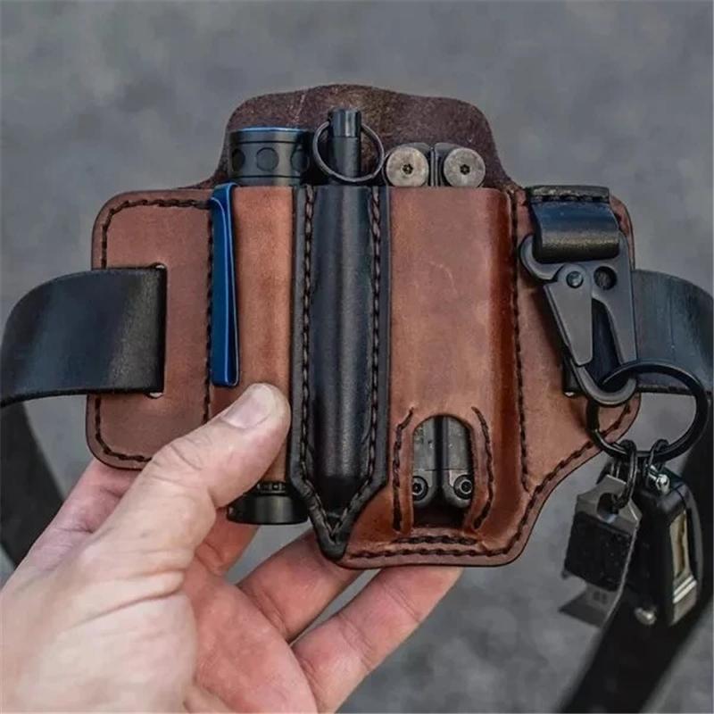 Genuine EDC Leather Phone Holder Phone Case Waist Belt Bag