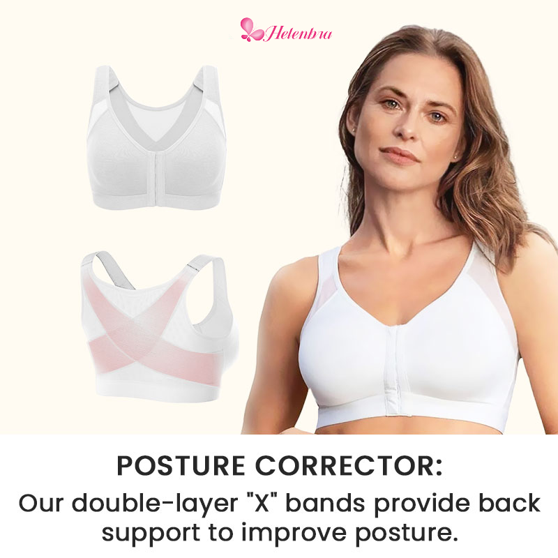 Helen Bra-Front Closure Posture Wireless Back Support Full Coverage Bra