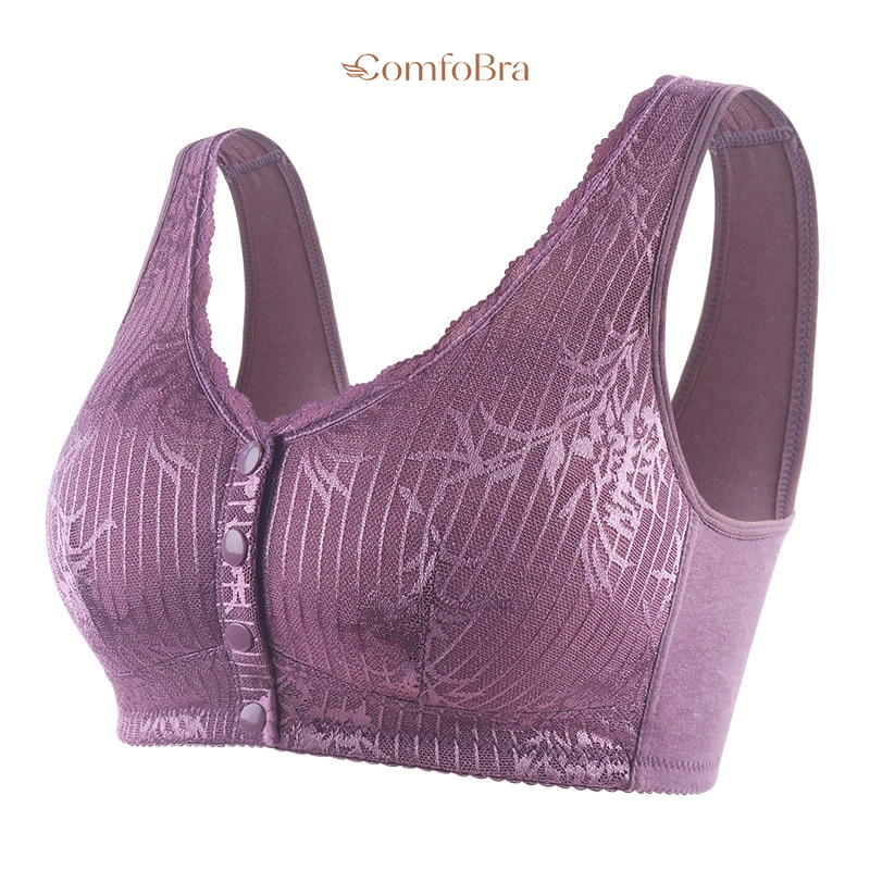 LAST DAY 45% OFF - Front Closure Shaping Push Up ComfoBra - Thin Wireless Lace Bra