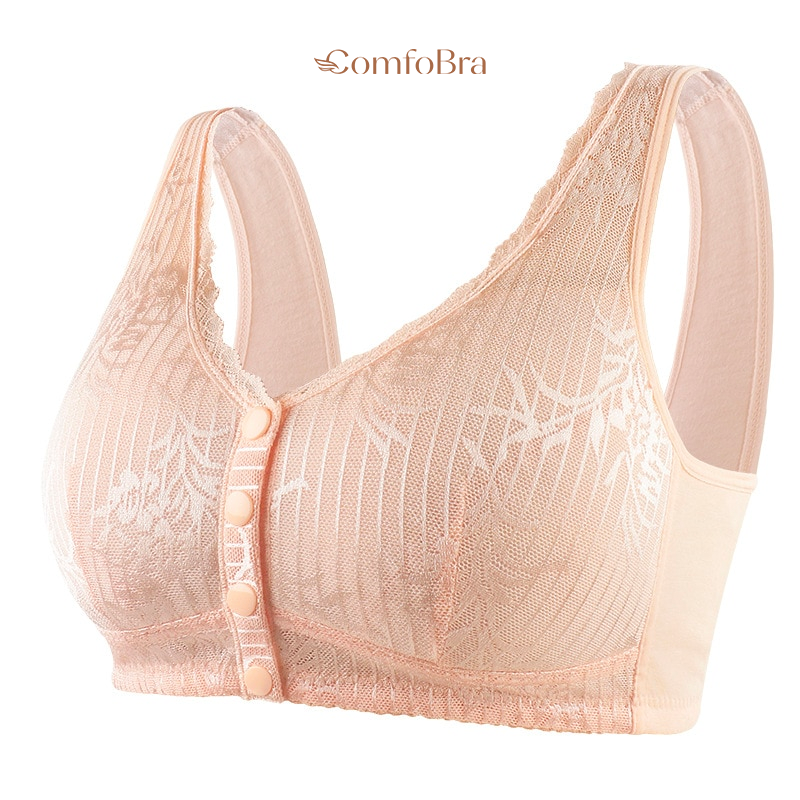 LAST DAY 45% OFF - Front Closure Shaping Push Up ComfoBra - Thin Wireless Lace Bra