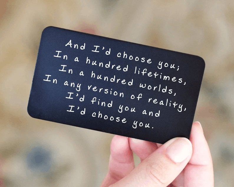 LAST DAY 49% OFF - And I'd choose you" Engraved Metal Wallet Card