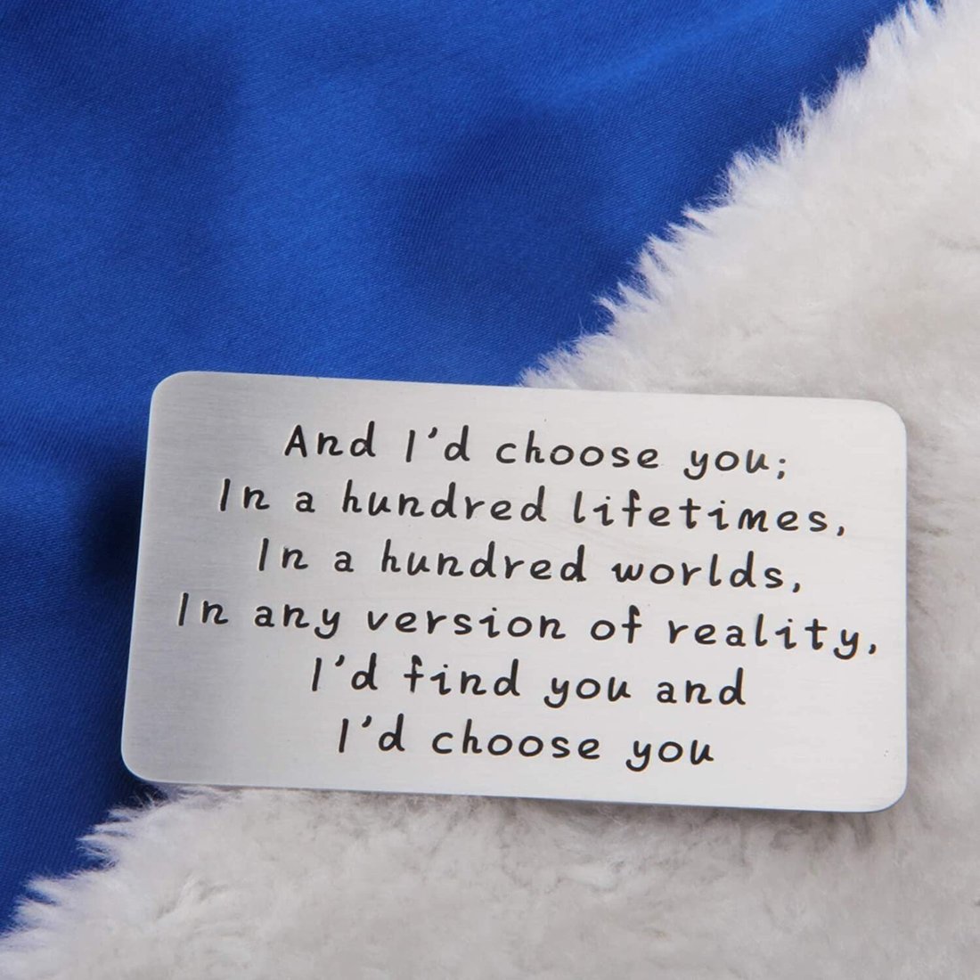 LAST DAY 49% OFF - And I'd choose you" Engraved Metal Wallet Card