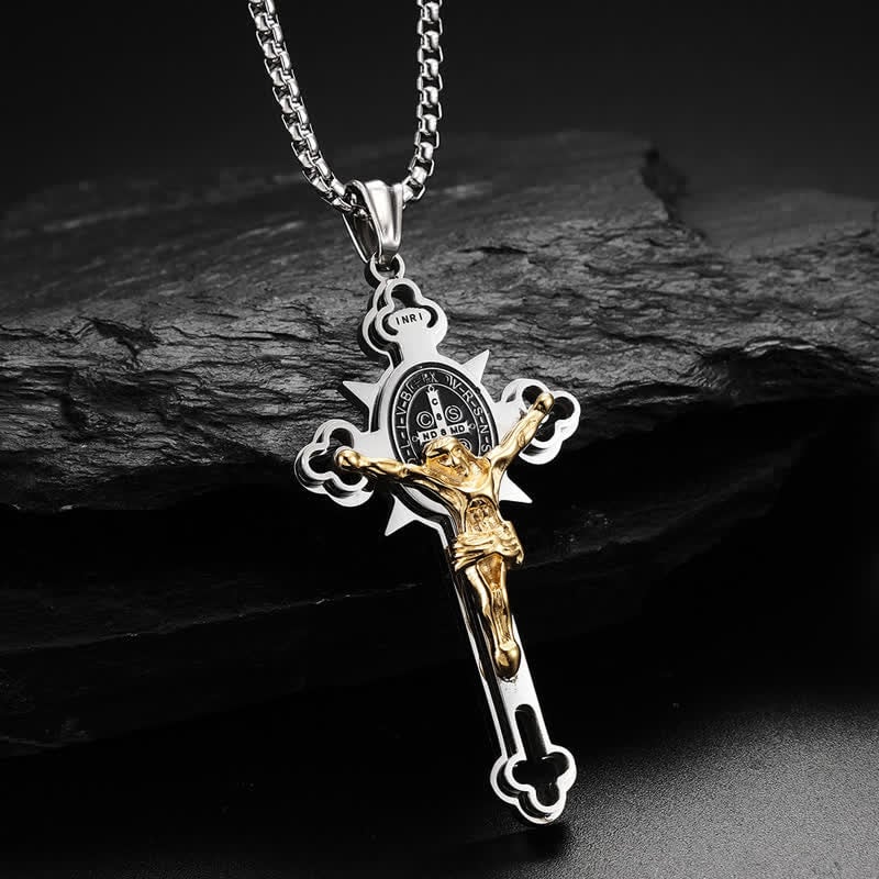 LAST DAY 49% OFF - ST.Benedict Protection Cross Power Pendant Necklace