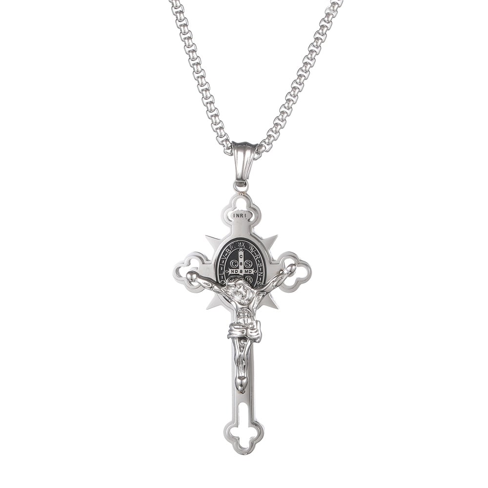 LAST DAY 49% OFF - ST.Benedict Protection Cross Power Pendant Necklace