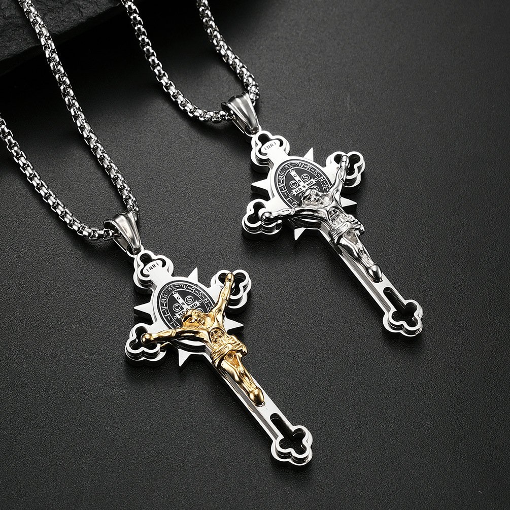 LAST DAY 49% OFF - ST.Benedict Protection Cross Power Pendant Necklace