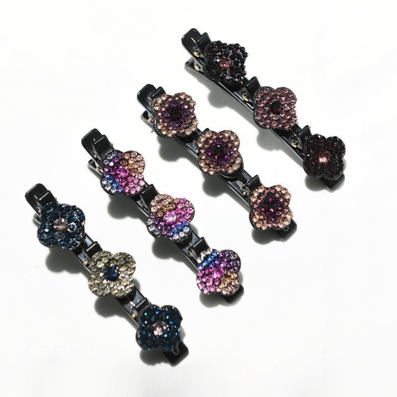 (LAST DAY 50% OFF) Sparkling Crystal Stone Braided Hair Clips