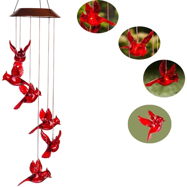 Last Day 75% OFF - Solar Cardinal Wind Chime Light