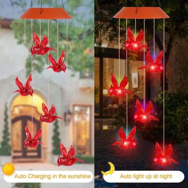 Last Day 75% OFF - Solar Cardinal Wind Chime Light