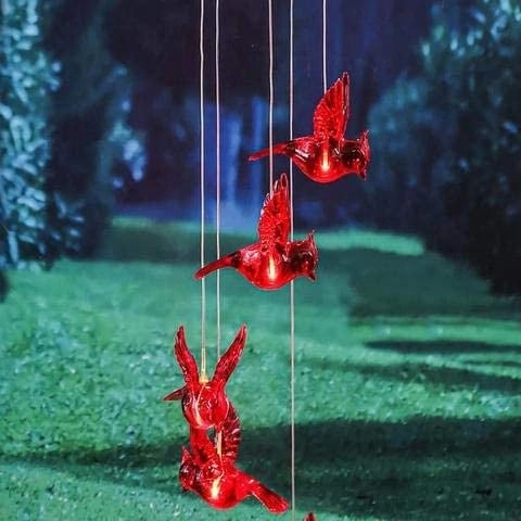 Last Day 75% OFF - Solar Cardinal Wind Chime Light