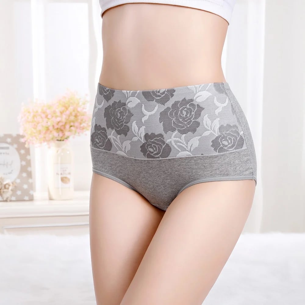 Last day buy 5 get 5 free-Cotton High Waist Abdominal Slimming Hygroscopic Antibacterial Underwear