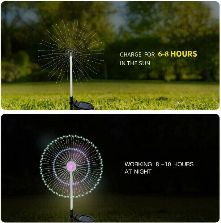 Last Day Promotion - SAVE 70% - Waterproof Solar Garden Fireworks Lamp