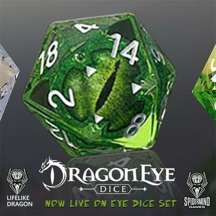 Last Day Promotion 48% OFF - Lifelike Green Dragon Eye Dice Set