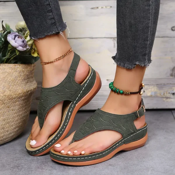 Last Day Promotion 70% OFF - Leather Orthopedic Arch Support Sandals Diabetic Walking Sandals