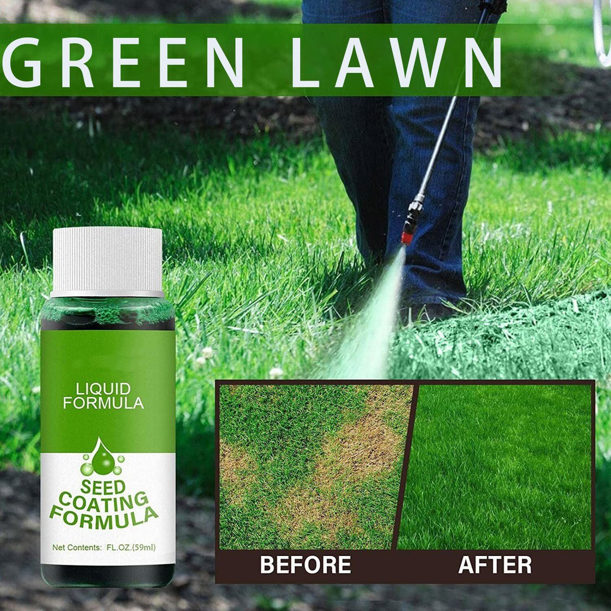 Last Day Promotion SAVE 49% OFF - Seed Spray Liquid - Natural Green Grass for Lawn