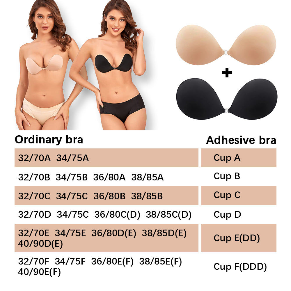 LauraCollection Adhesive Bra Backless Strapless Reusable Sticky Invisible Push Up Bra For Women