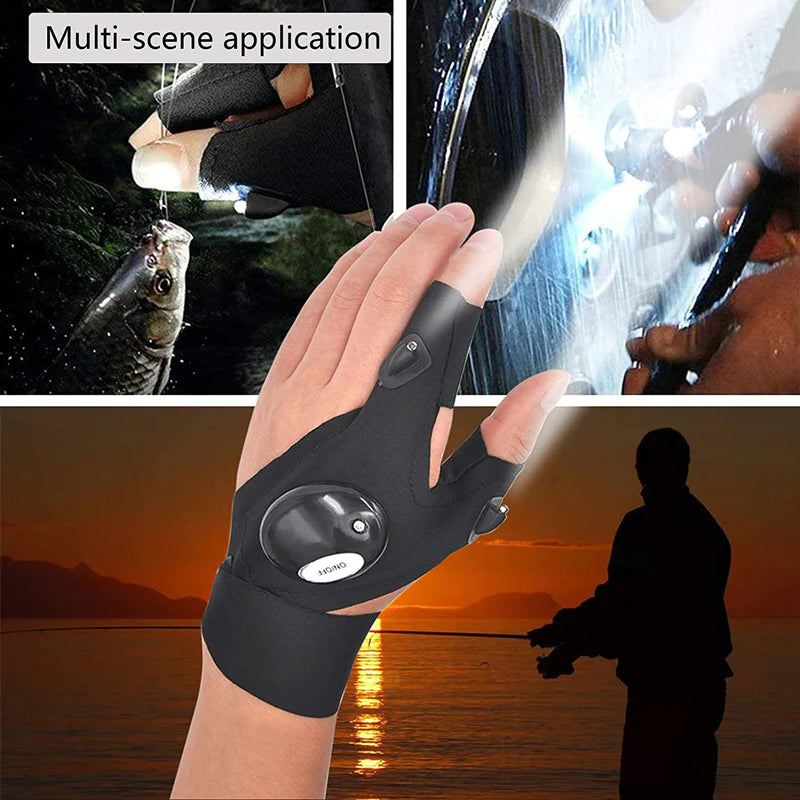 LED Flashlight Waterproof Gloves