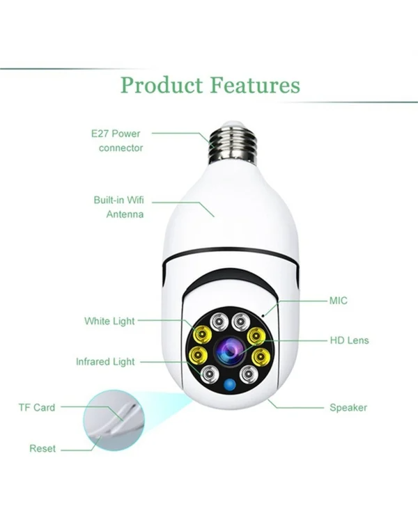 Limited Time Sale 48% OFF - Wireless Wifi Light Bulb Camera Security Camera