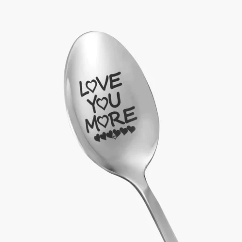 Love You More' Engraved Spoon