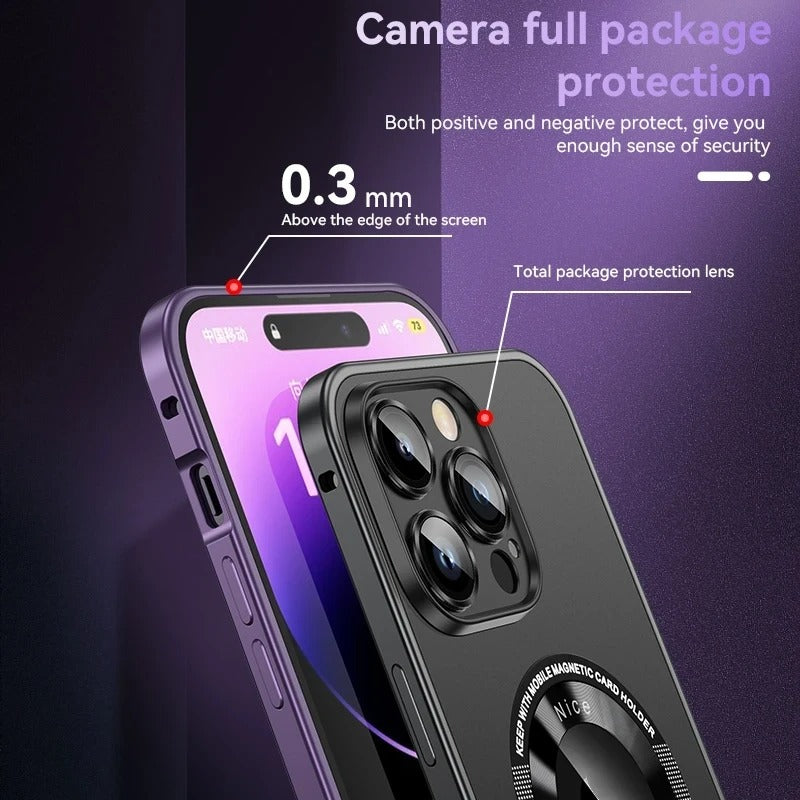 Magnetic Attraction Spring Buckle Metal Frame Case Cover For iPhone