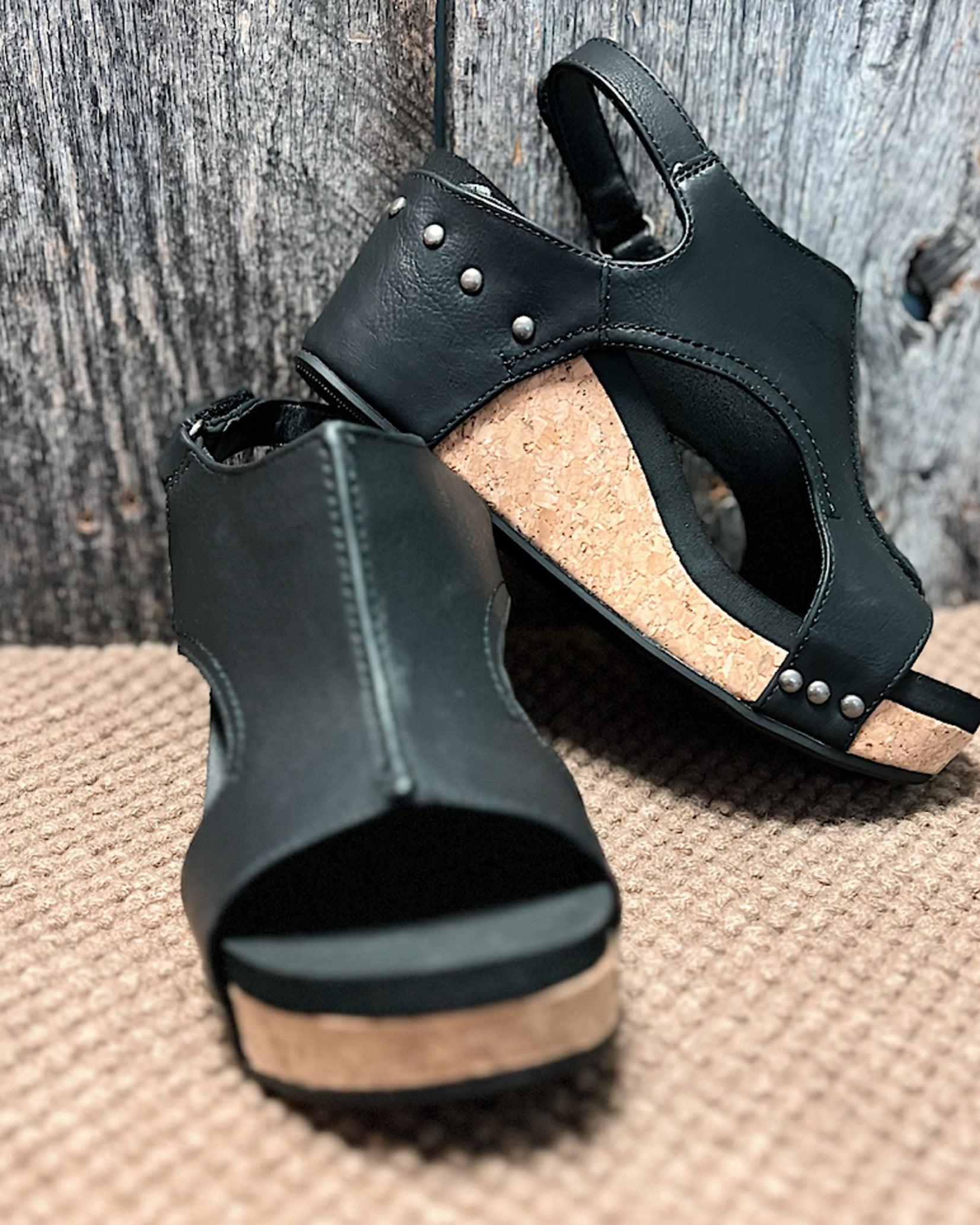 MELAREY MID HEEL WEDGE SANDALS