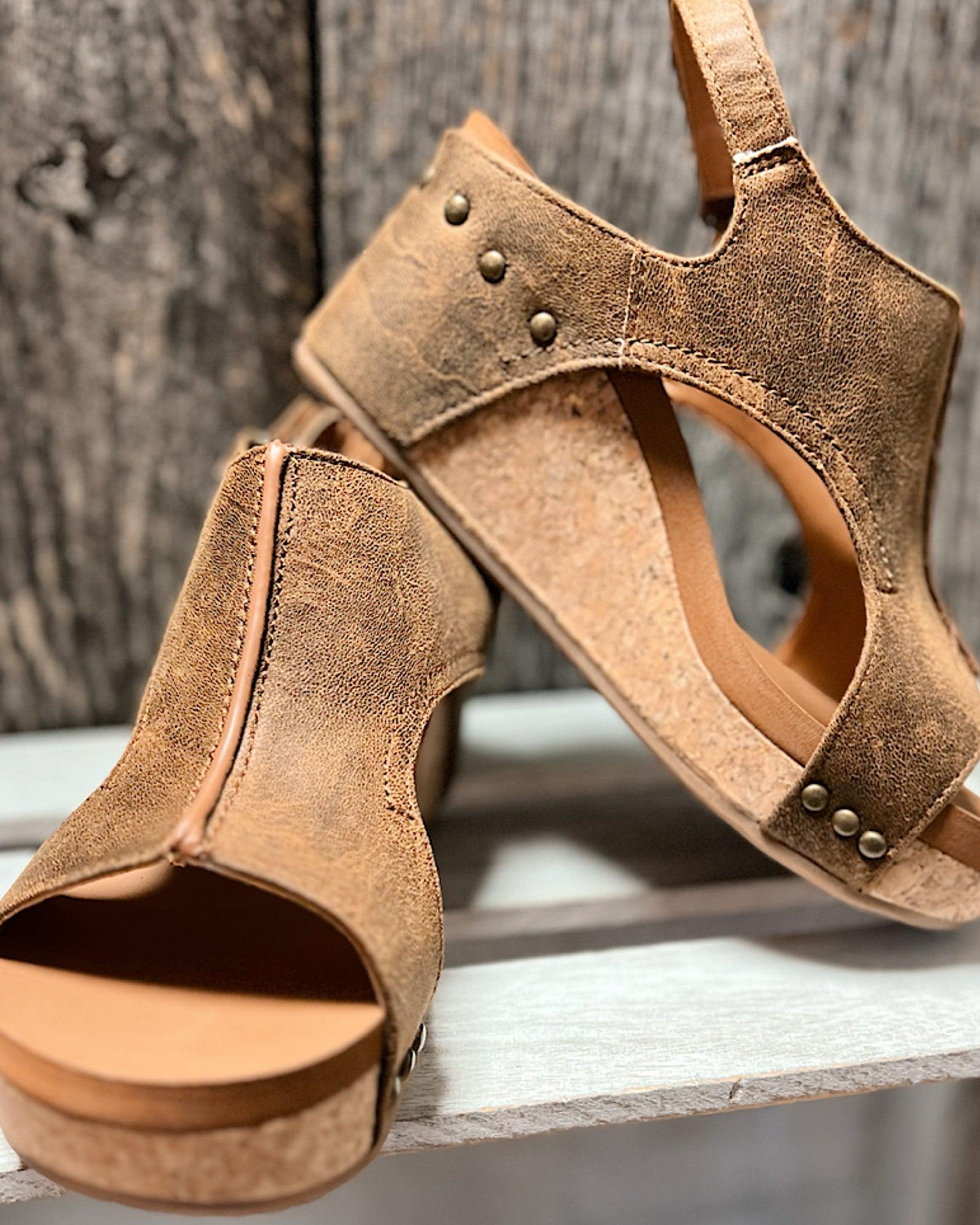 MELAREY MID HEEL WEDGE SANDALS