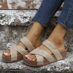 MELAREY THICK SOLED WOVEN SANDALS