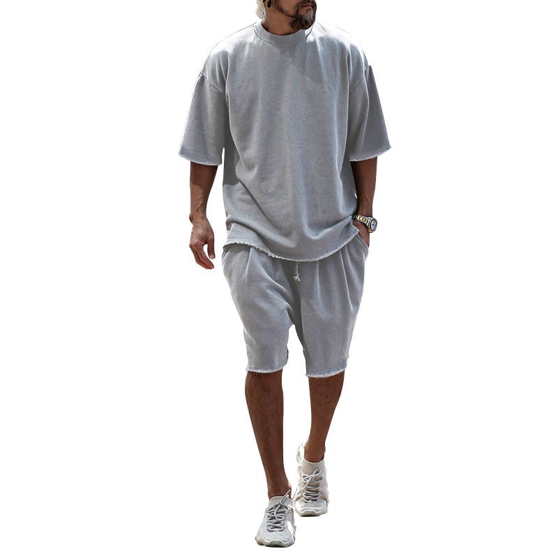 Men's Fashion Casual Loose Solid Color Sports Suit