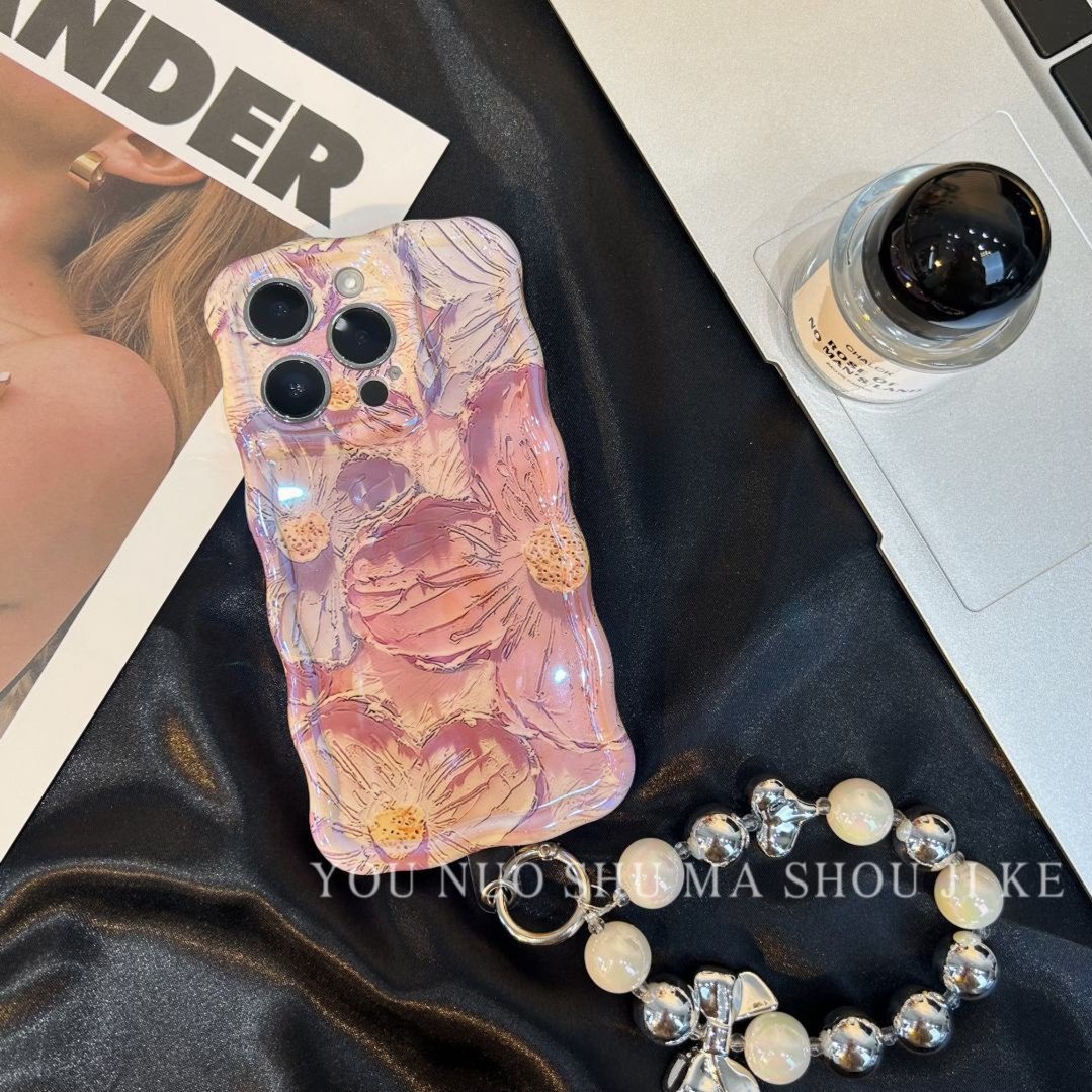 Kolorshade New listing - iPhone blue retro oil painting floral phone case