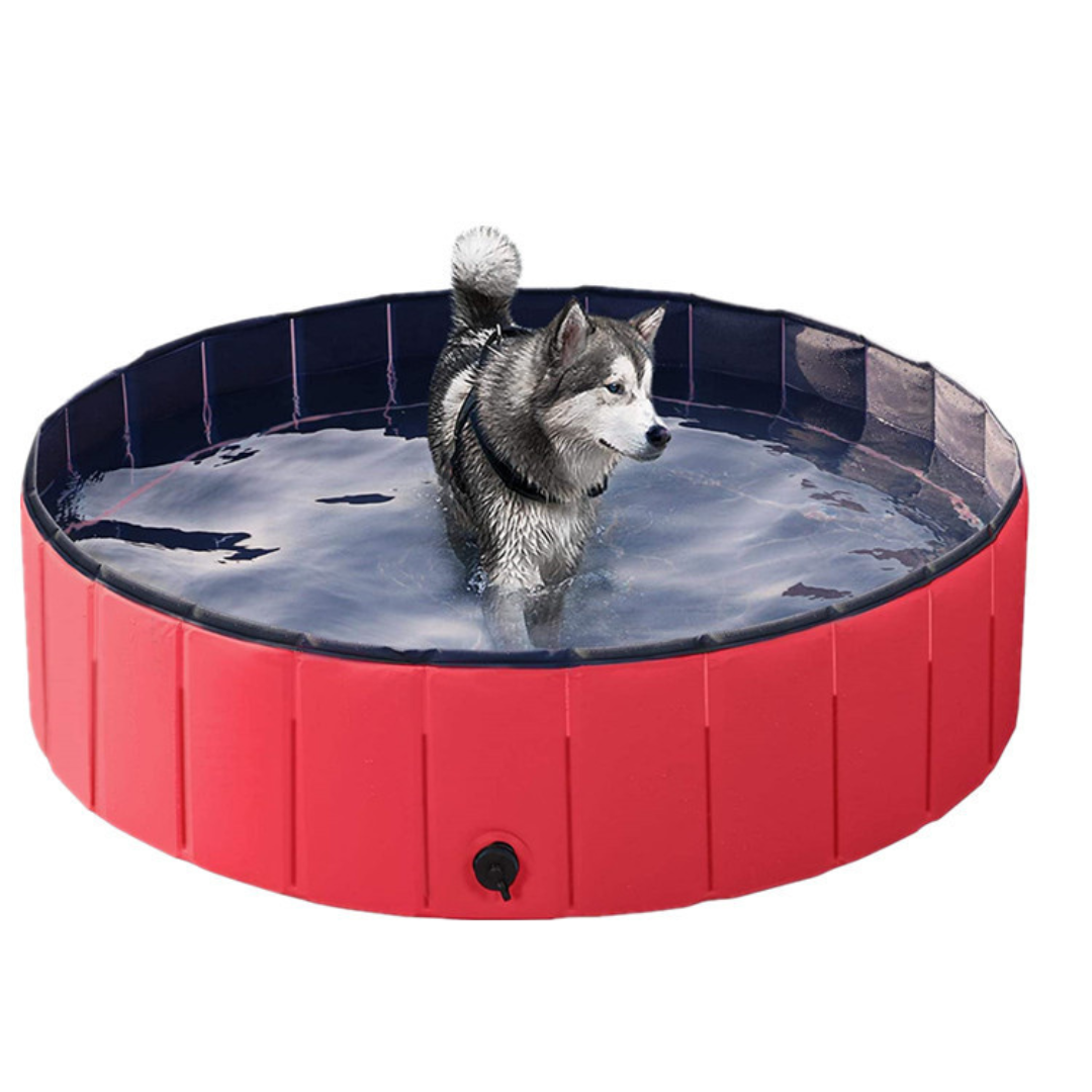 NEW Pop-Up Foldable Outdoor Dog Bath & Swimming Pool With Tear-Proof Lining & Side Drain