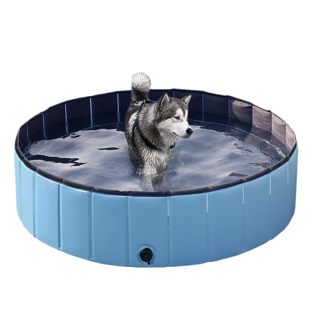 NEW Pop-Up Foldable Outdoor Dog Bath & Swimming Pool With Tear-Proof Lining & Side Drain