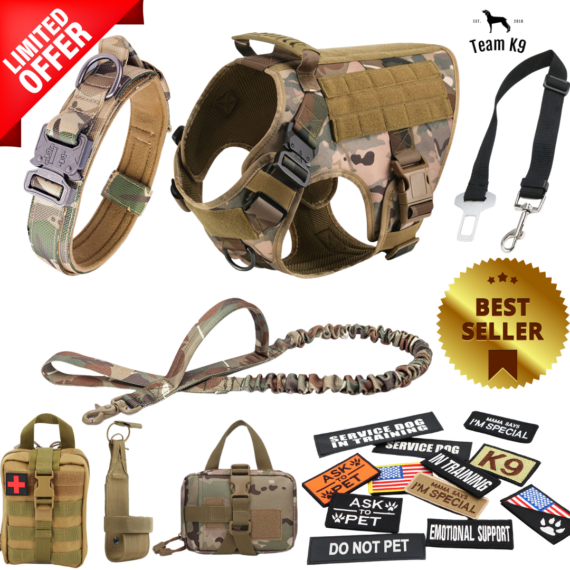 New Upgraded Heavy-duty Tactical No-pull Team K9 Dog Harness With Front 