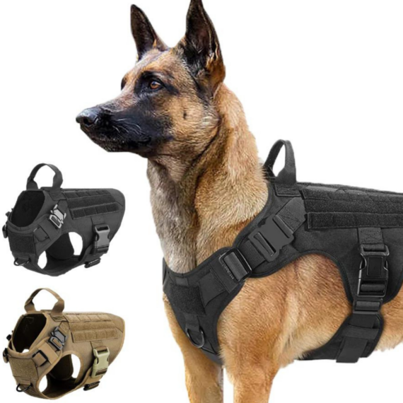 NEW Upgraded Heavy-Duty Tactical No-Pull Team K9 Dog Harness With Front ...