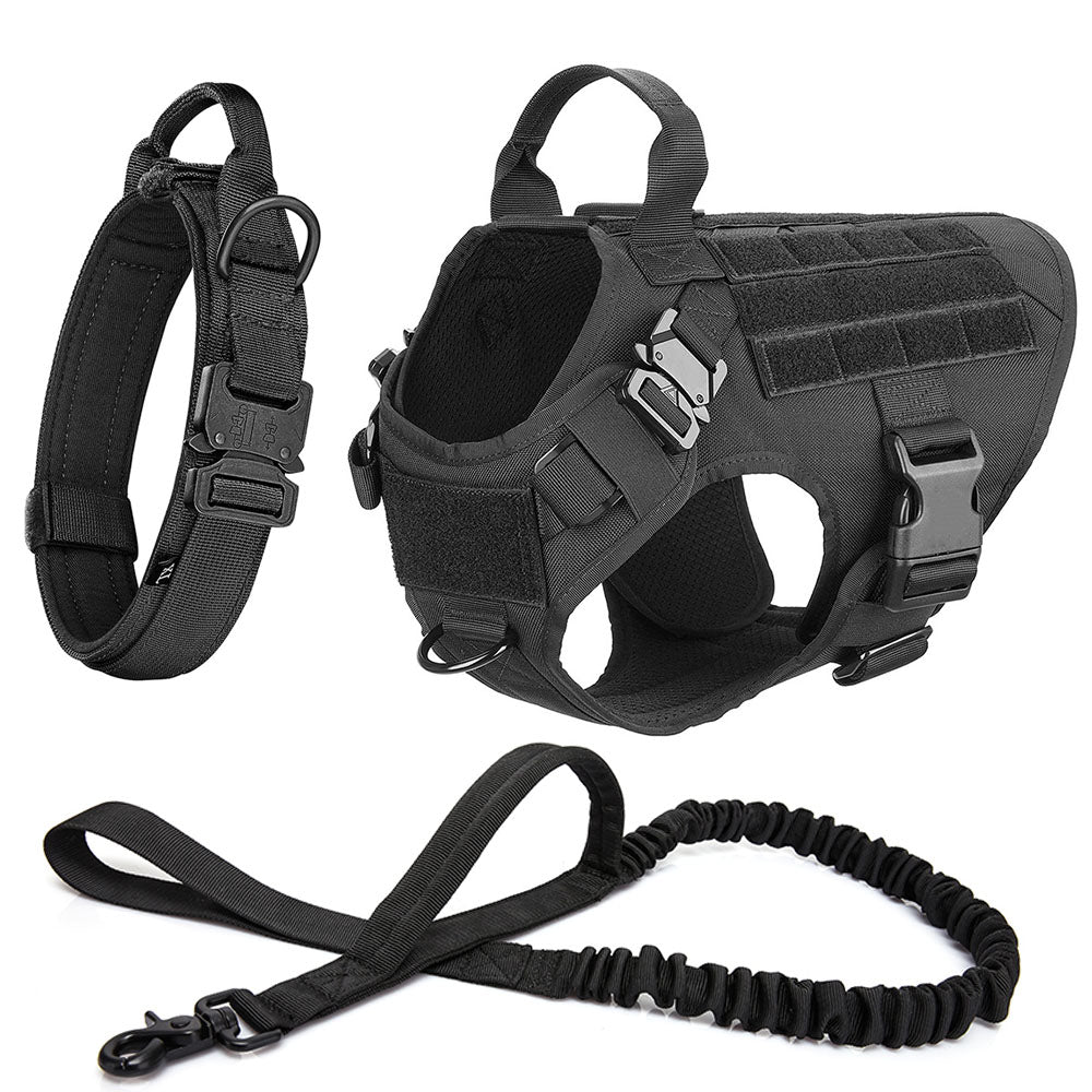 NEW Upgraded Heavy-Duty Tactical No-Pull Team K9 Dog Harness With Front ...