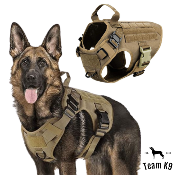 NEW Upgraded Heavy-Duty Tactical No-Pull Team K9 Dog Harness With Front ...