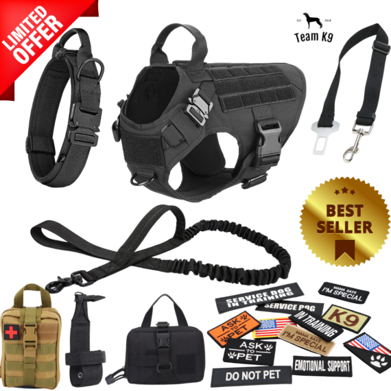 New Upgraded Heavy-duty Tactical No-pull Team K9 Dog Harness With Front 