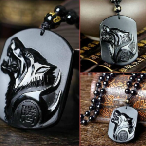 Obsidian Wolf Necklace