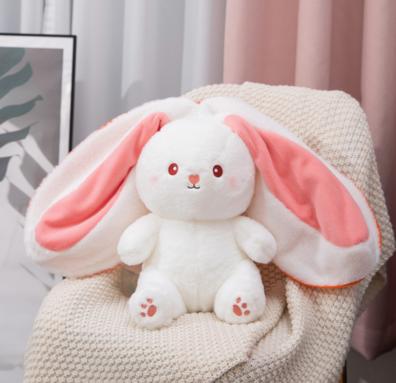 Reversible Carrot Strawberry Bunny Plushies