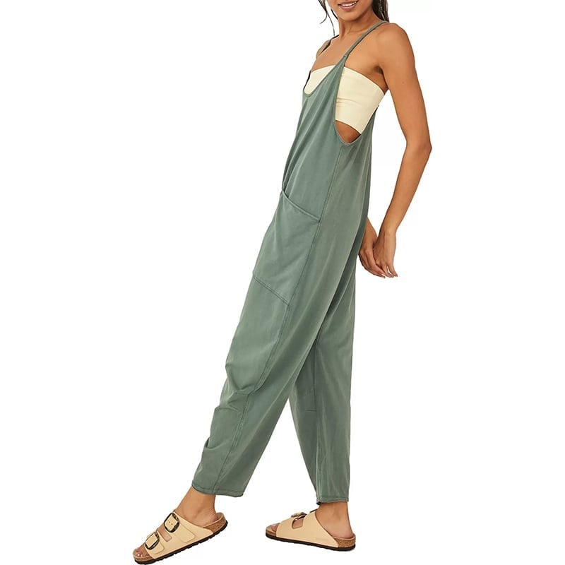 Sale 70% OFF - Wide Leg Jumpsuit with Pockets