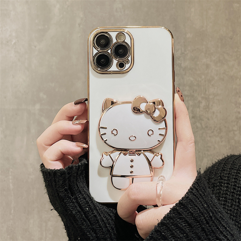 Serenityll Kitty cat Making Up Mirror Phone Case