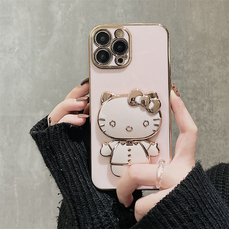 Serenityll Kitty cat Making Up Mirror Phone Case