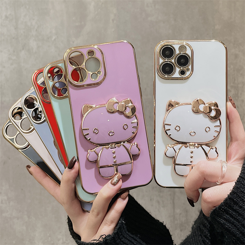 Serenityll Kitty cat Making Up Mirror Phone Case