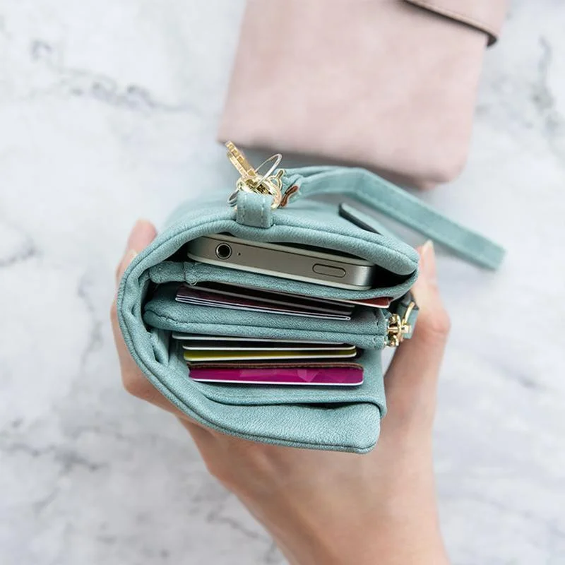 Small Trifold Leather Wallet For Women