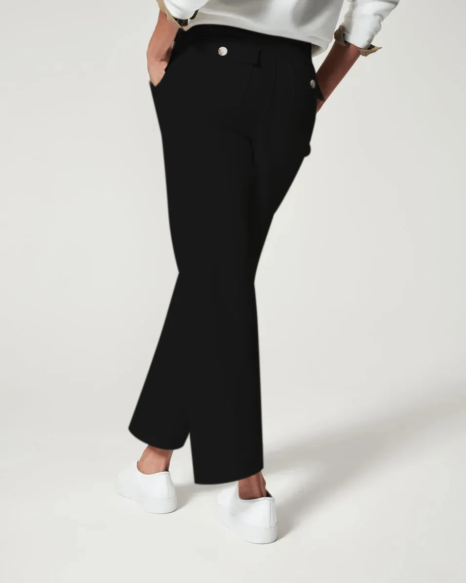 Stretch Twill Cropped Wide Leg Pants