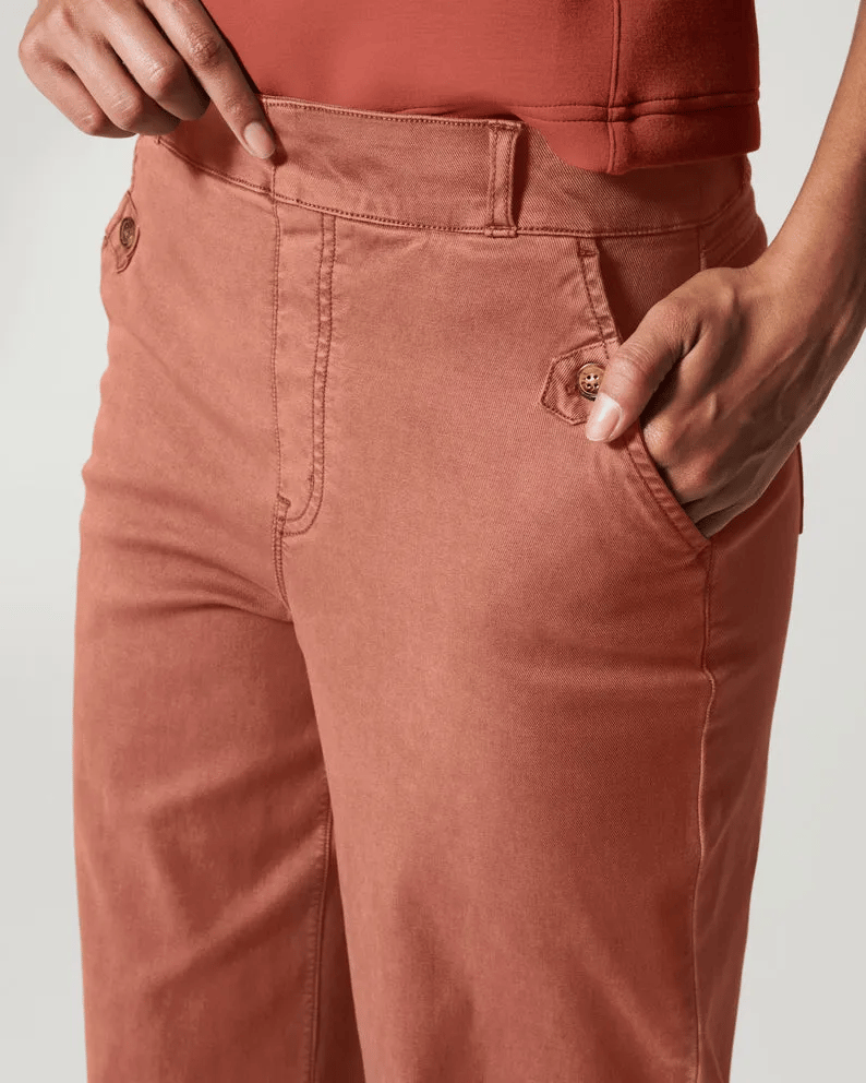 Stretch Twill Cropped Wide Leg Pants