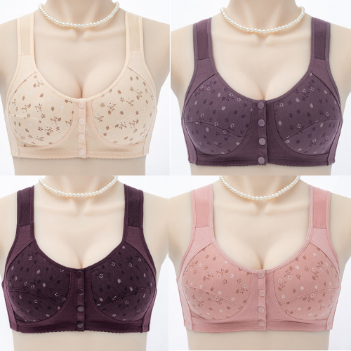 SweetFloral - Full Cotton Front Closure Bra