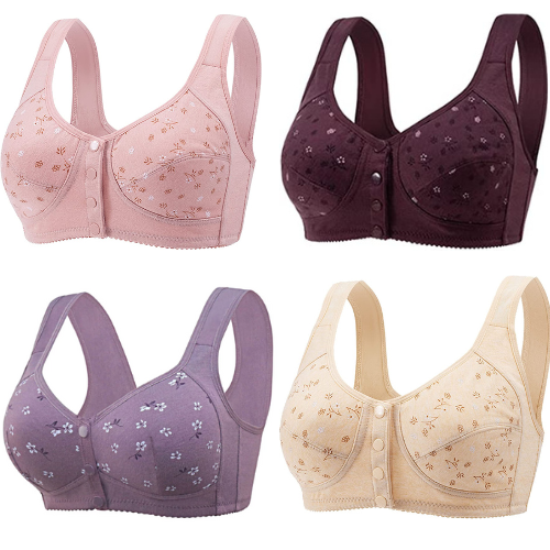 SweetFloral - Full Cotton Front Closure Bra