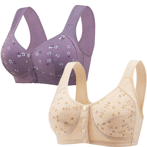 SweetFloral - Full Cotton Front Closure Bra