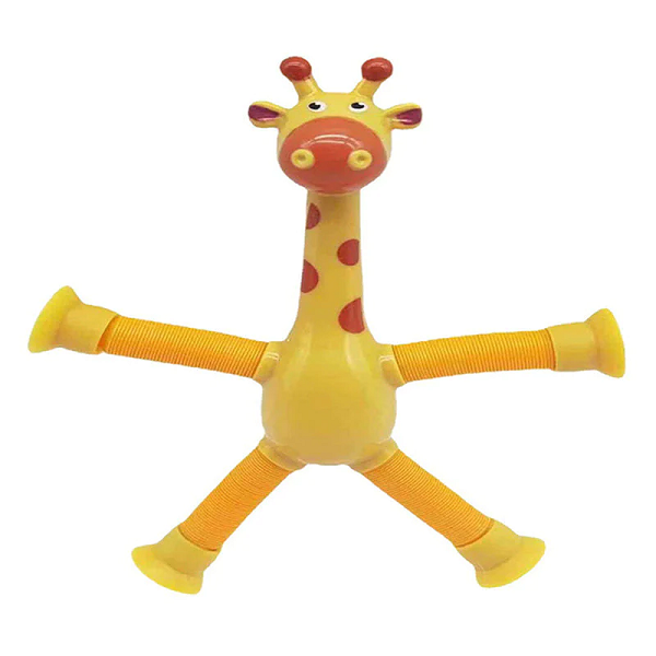 Telescopic suction cup giraffe toy