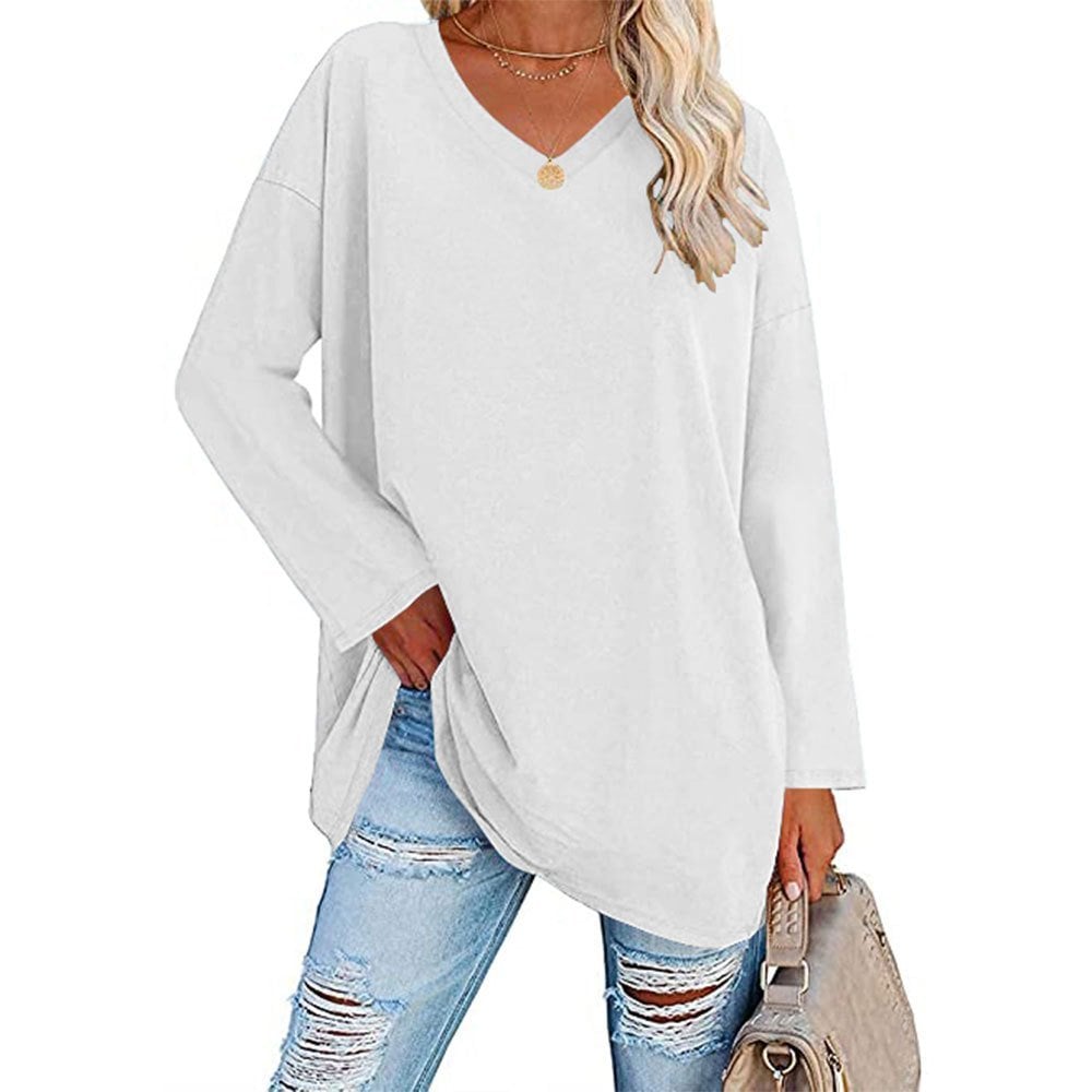 The Last Day Promotion-SALE 70% OFF Women's loose long sleeve fashion V-neck knit